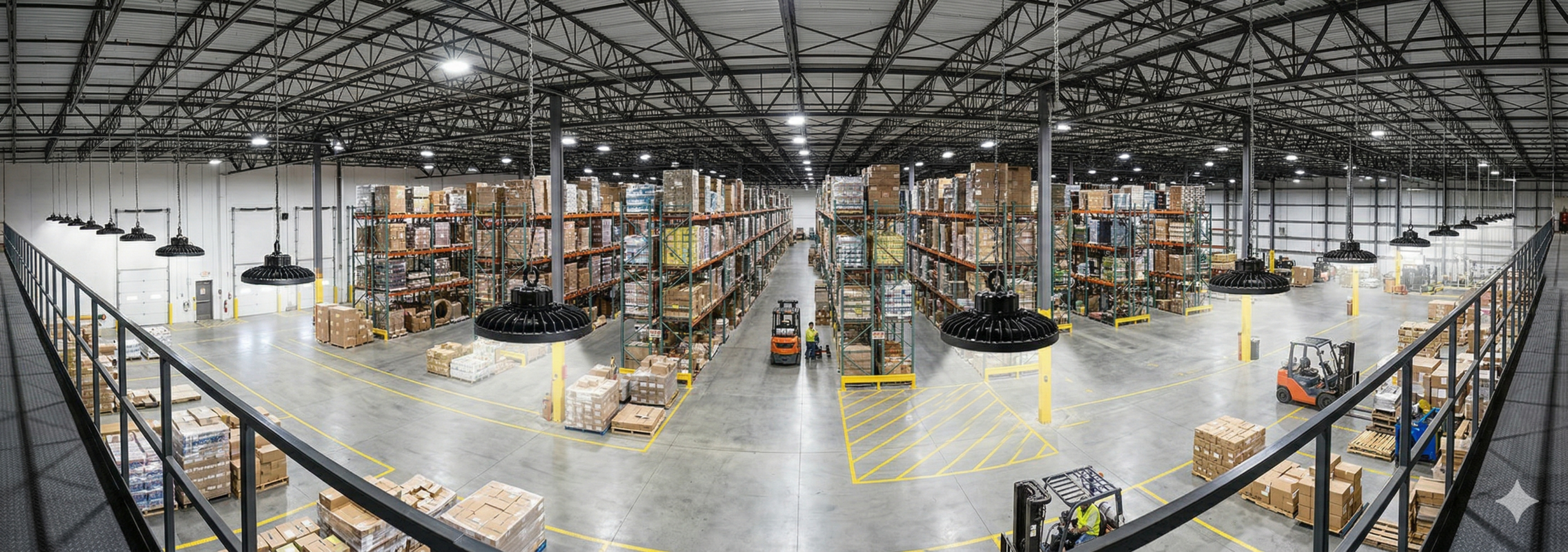 High Bay Lighting in a warehouse